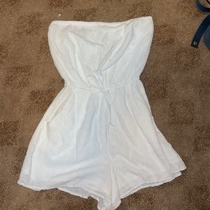 Hollister strapless white romper